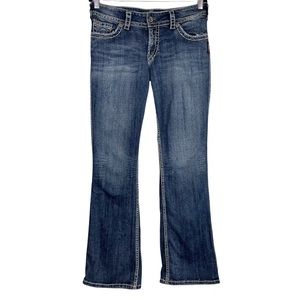 Silver Jeans Suki Surplus Bootcut Jeans Embroidered Stitching